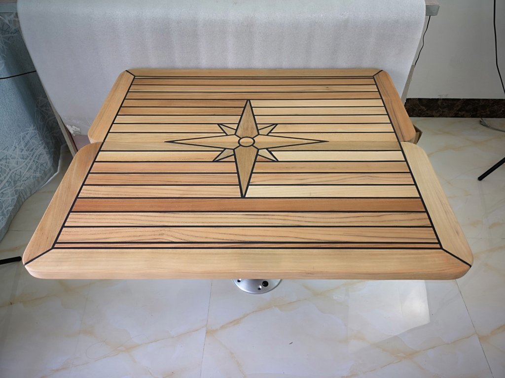680/340x1000mm Folding Teak Table Top With Nautic Star Marine Boat RV