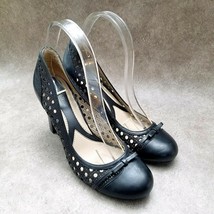 Naturalizer Womens Polly  Sz 8 M Black  Leather Slip On Cut Out 5" Heels Pumps - $31.99