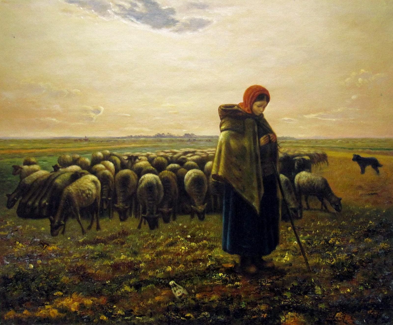 Rep. Jean Francois Millet 20x24 in. stretched Oil Painting Canvas Art