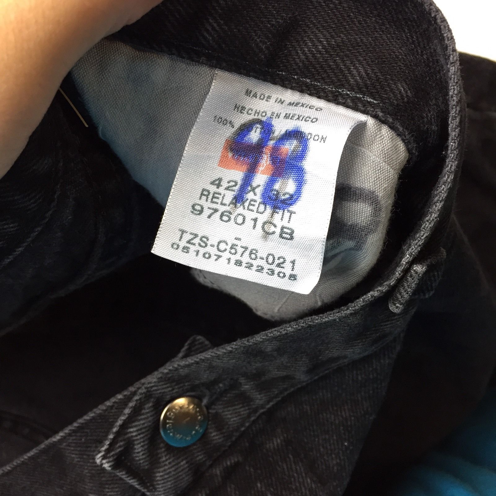 Wrangler 97601CB Black Denim Jeans Tag Size 38x30 - Jeans