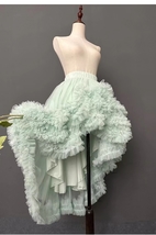 Mint Green High Low Layered Tulle Skirt Outfit Hi-lo Layered Wedding Tulle Skirt image 5