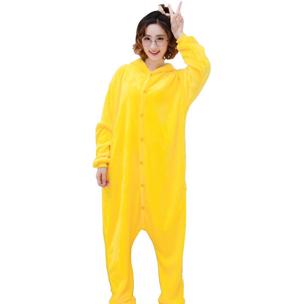 Adults' Kigurumi Pajamas Pika Pika Onesie Pajamas Yellow Cosplay For