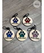 Dog Dad Keychain | Puppy Keychain | Wooden Keychain | Paw Keychain  - $10.00