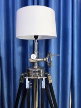 Vintage Hollywood Studio Marine Searchlight With Chrome Tripod Floor Lamp Stand image 2