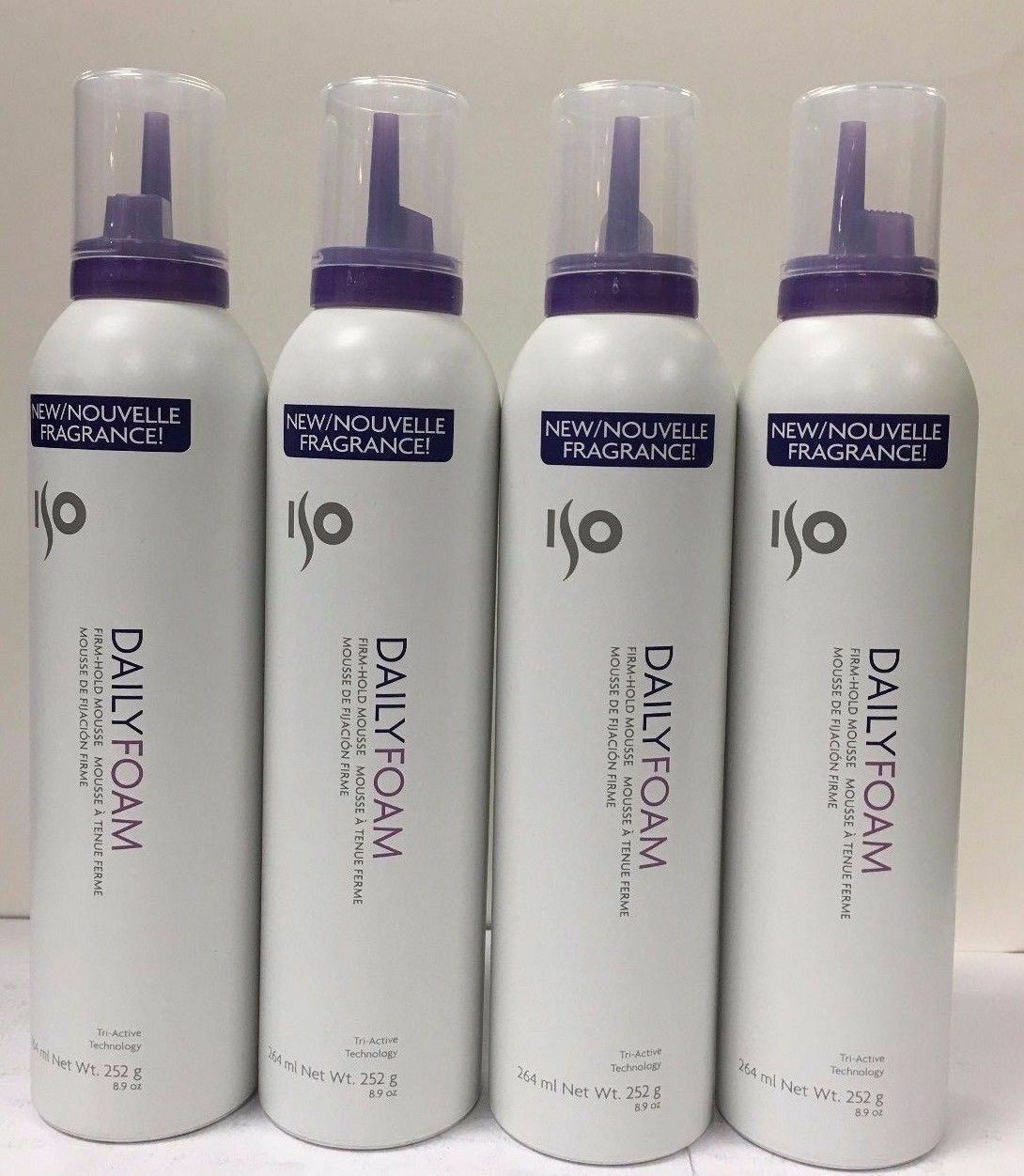 ISO Daily Foam Firm Hold Unisex Mousse, 8.9 Ounce Pack of 4 Gel