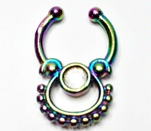 Suzywan Deluxe Futuro India Holograma Septum SE04 con Clip Anillo No ...