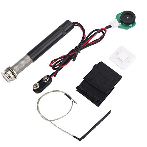 Preamp Piezo Pickup Kit, Active Endpin Jack Piezo Transducer for