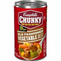 NEW Campbell&#39;s Chunky Soup, Old Fashioned Vegetable Beef Soup, 18.8 Oz, ... - $4.99