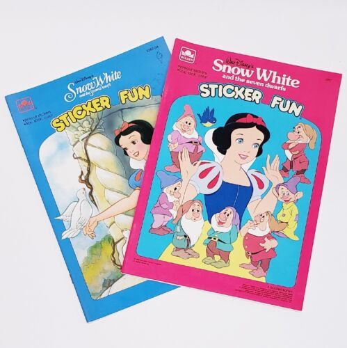 2ct Disney Snow White And The 7 Dwarfs Vintage 80s90s Sticker Fun Golden Book Books 