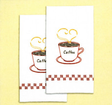 Jack Dempsey Needle Art Coffee Time Hand Towels - $12.54