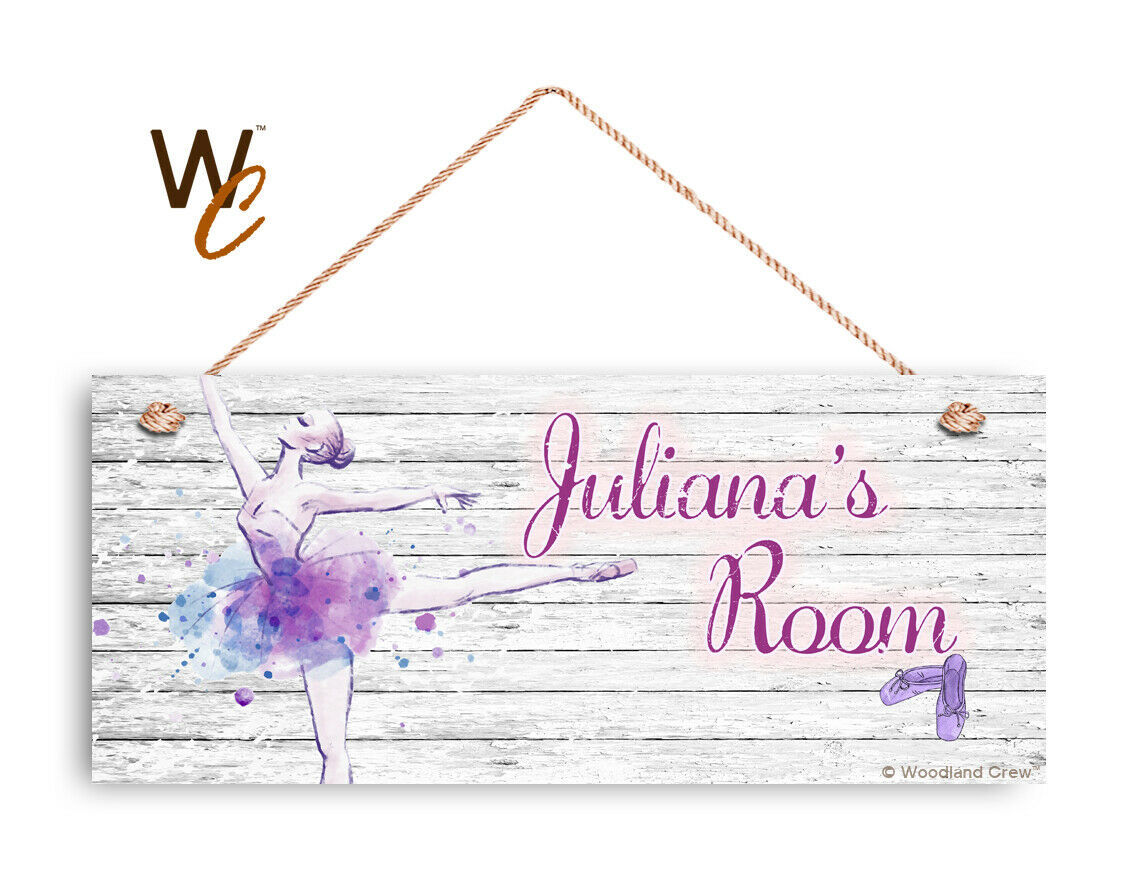 Ballerina Sign, Personalized 6"x14" Sign, Kid's Room Sign, Ballet ...