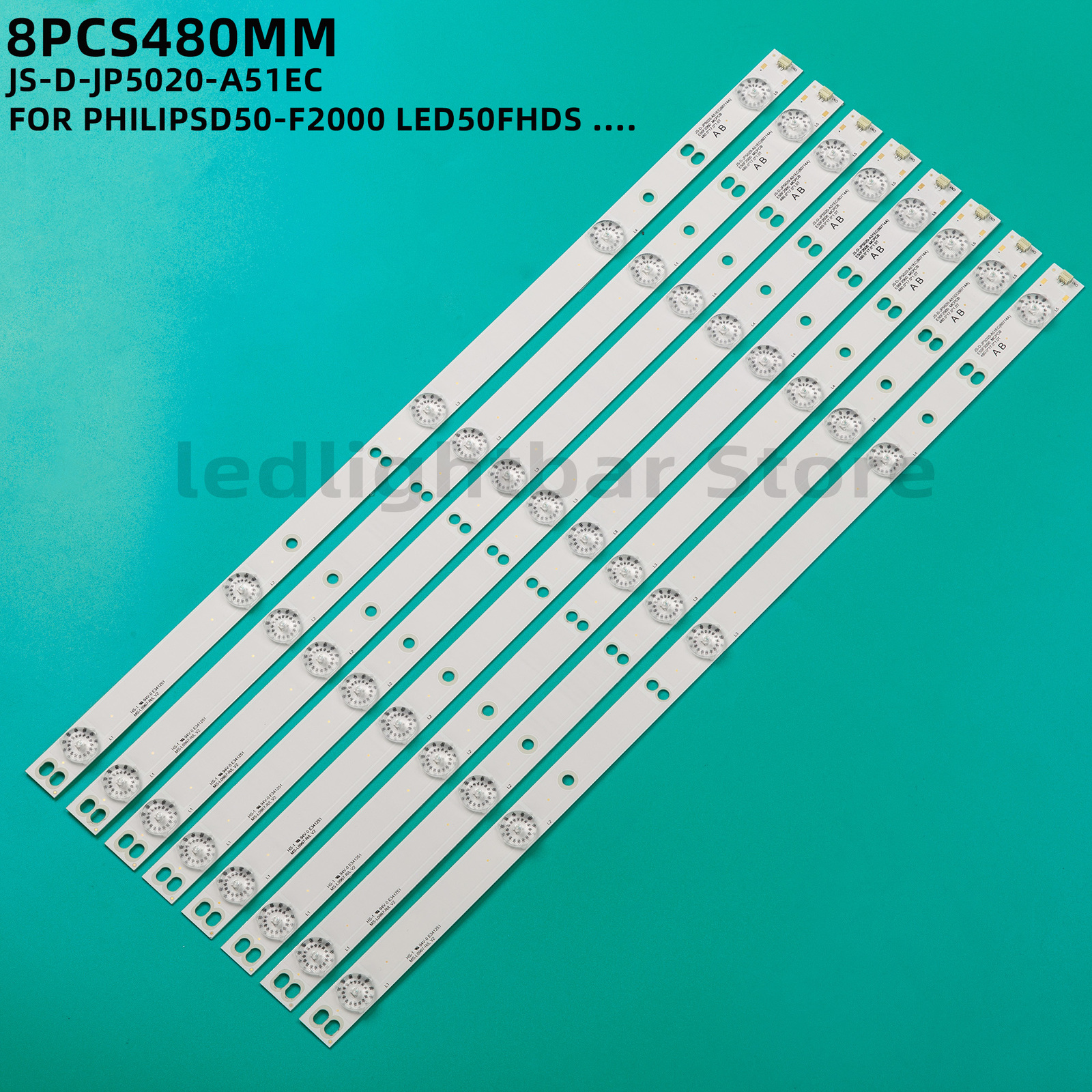 8pcs 480mm Led Backlight Strips 5lamps  For PHILIPS D50-F2000 B51EC D50-F2000 LE