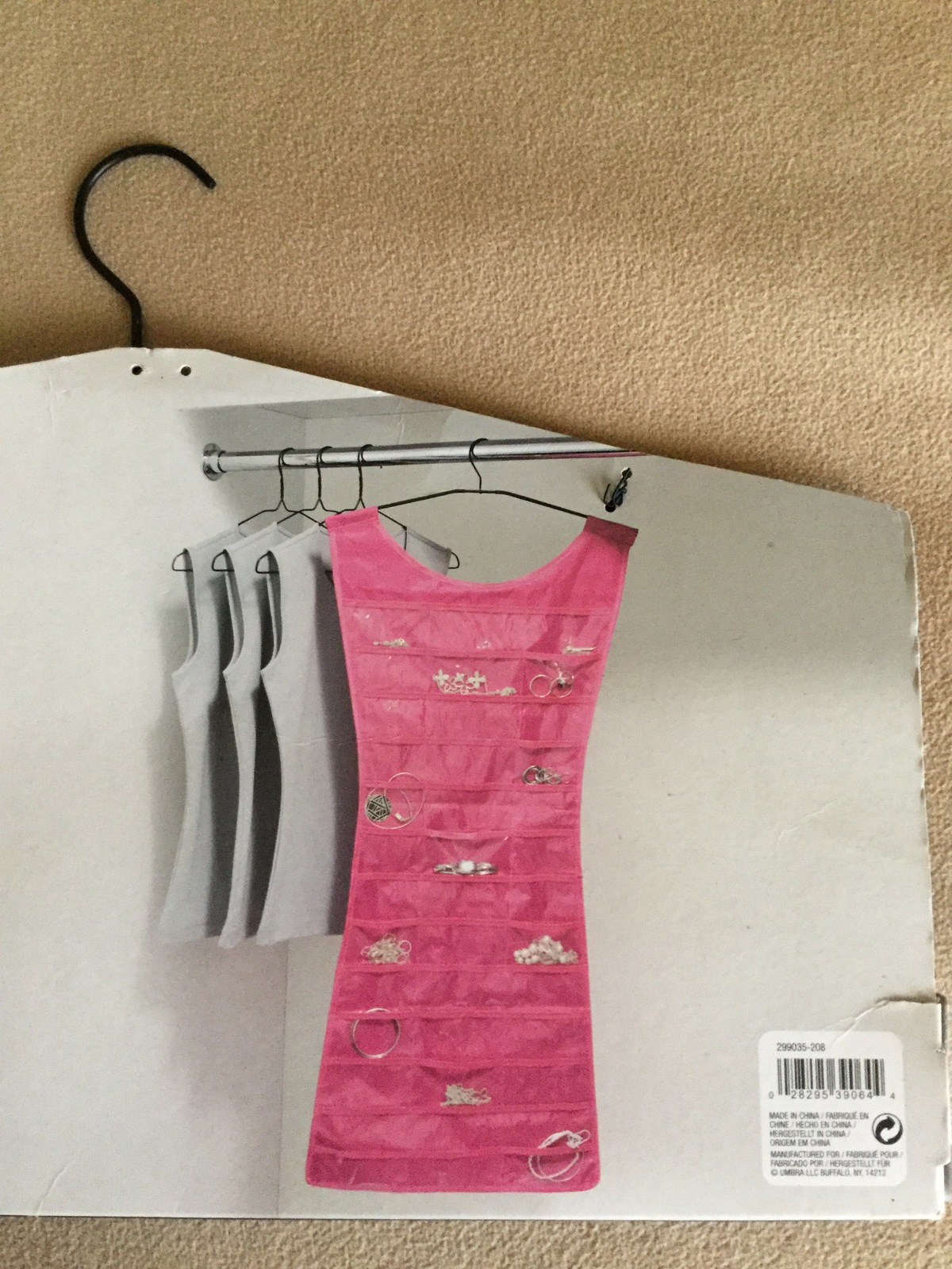 New Umbra Little Pink Dress Hanging Jewelry Organizer MultiPurpose