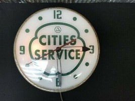Cities Services Gas Station Clock, Lighted Pam Clock, Vintage Advertisin... - $599.00