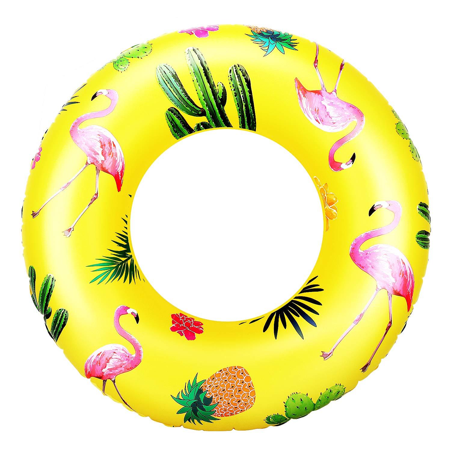 Flamingo Swim Rings, 90Cm Diameter Inflatable Pool Swimming Pool Tube Cute Round