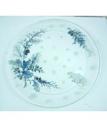 Hand painted Glass Christmas platter Polar Bears Made in France 13&quot; Diam... - $18.69