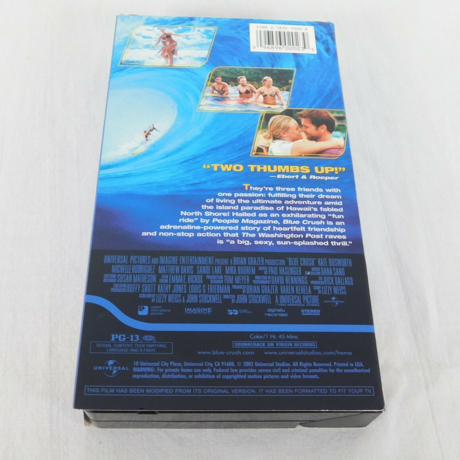 Blue Crush VHS 2002 Kate Bosworth Michelle Rodriguez Matthew Davis ...