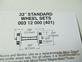 Micro-Trains Stock # 00312000 Wheelsets Plastic 33" Standard 48 Axles (N) image 3