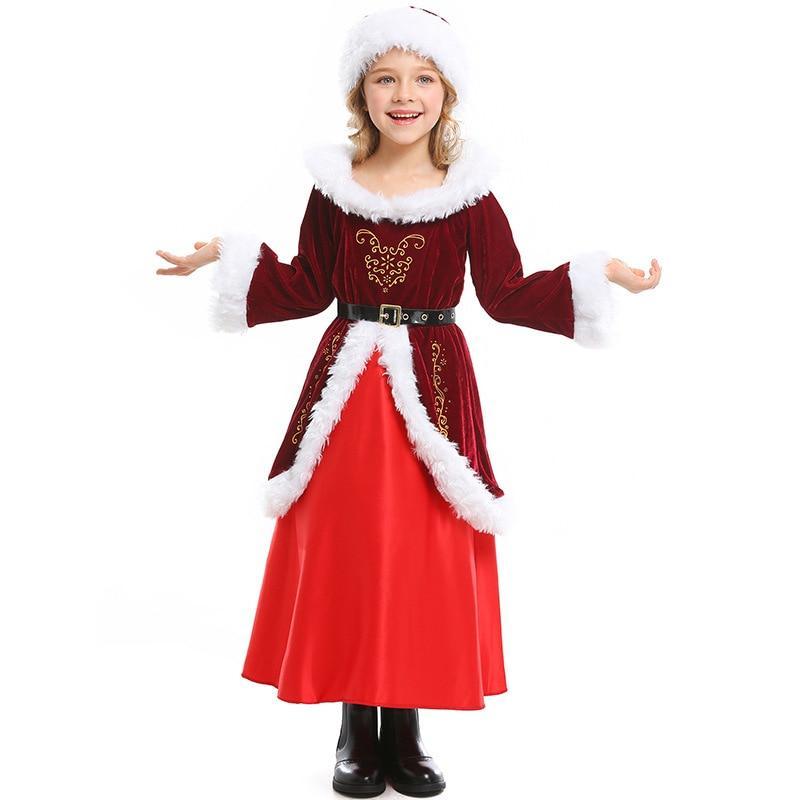 Deluxe Santa Claus Costume Cosplay Girls Christmas Co