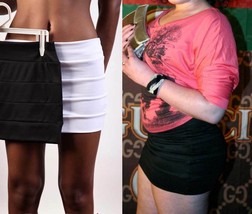 NEW Coutori Black Pintuck Bodycon Bandage Mini Skirt Size S L - $21.99