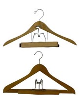Vintage Wooden Suit Hangers Lot of Two 17.5-18&quot; Heavy Duty Diplomat &amp; Un... - $22.76