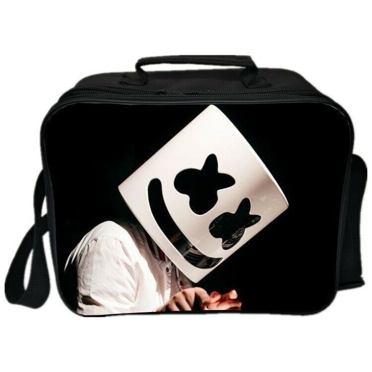DJ Marshmello Insulated Lunch Bag Portable Lunchbox Kids School Food