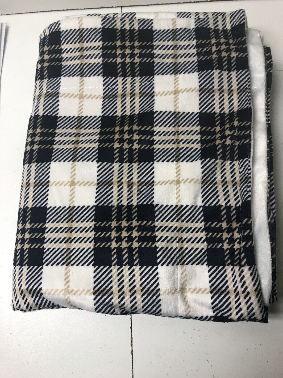 THRO BY MARLO LORENZ= PENNY PLAID MICROMINK BLANKET Blankets & Throws