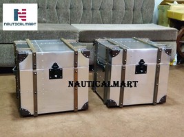 NauticalMart Trunk Coffee Table Bedside Night Stand Aviator Side Table Aircraft 