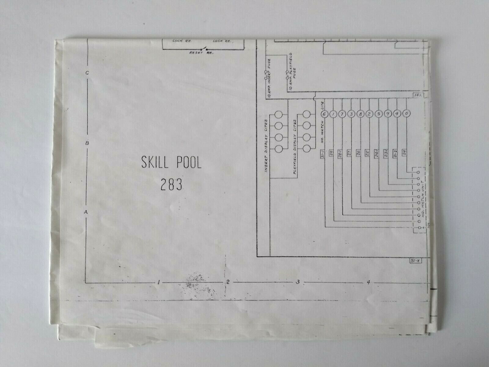 Skill Pool Pinball Machine Wiring Diagram Schematic 1963 Flipper Game Arcade, Jukeboxes & Pinball