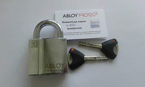 Abloy Protec2 PL 340/25 Hardened Steel Padlock/With 2 Keys And ID Card ...