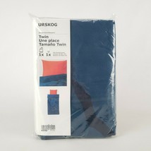 Ikea Urskog Twin Duvet Cover & Pillowcase Lion Dark Blue Orange New - $26.50