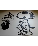 Jazz Playing Duo Snoopy and Woodstock Metal Art - $40.57