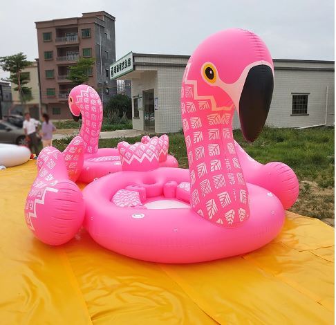 large inflatable pink flamingo