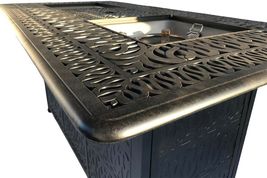 Outdoor propane fire pit table Elisabeth bar stools cast aluminum furniture image 2