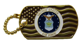Pack of 24 United States Air Force Waving Gold Flag Hat Cap lapel Pin/Key Chain - £63.15 GBP