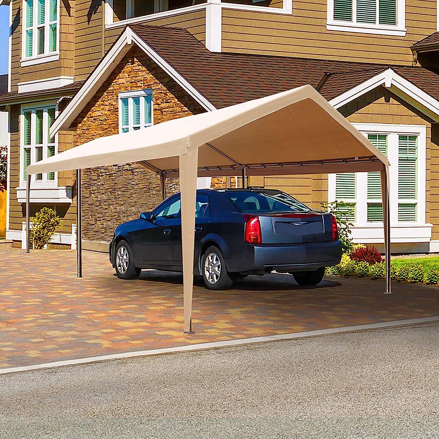 Abba Patio Portable Lightweight Carport Canopy 10 x 20 ft to Patio