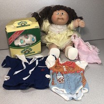 Cabbage Patch Kid Doll Brown Hair and Eyes 1978 1983 Vintage SIGNED w/Outfits - $72.26