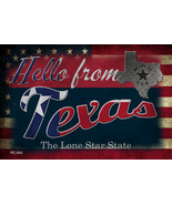 Hello From Texas Novelty Metal Postcard - $12.95