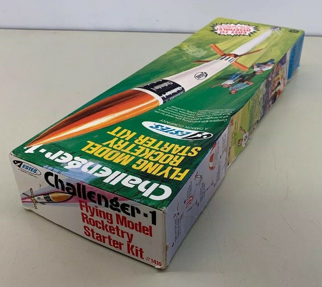 Vtg 1970’s Estes Challenger 1 Flying Model Rocket Starter Rocketry Kit