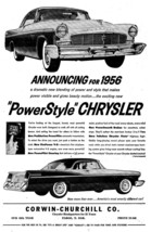 1956 Chrysler newspaper ad Corwin-Churchill   POSTER | 24x36 Inch | - $21.77