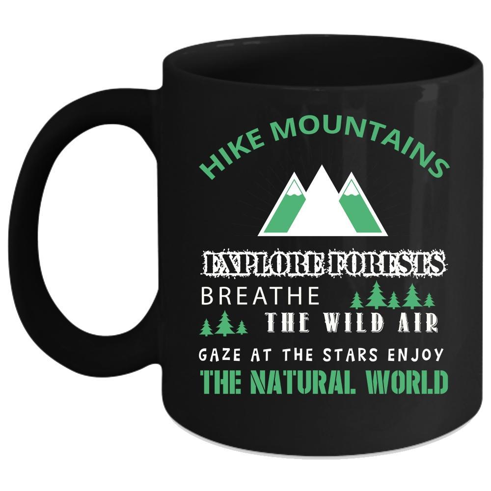 Hike Mountains Coffee Mug, I Love Hiking Coffee Cup Drink Containers