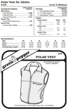 Adult's Polar Vest #109 Sewing Pattern (Pattern Only) gp109 - $6.00