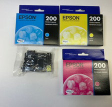 4 Packages NEW Epson 200 Yellow Magenta Cyan Ink Cartridge - $18.99