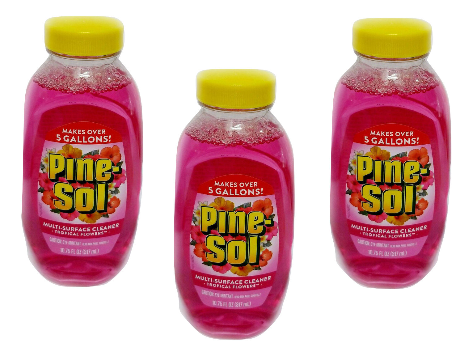 3 PINESOL Tropical Flowers All Purpose CONCENTRATE 10.75 Oz Ea Makes 5