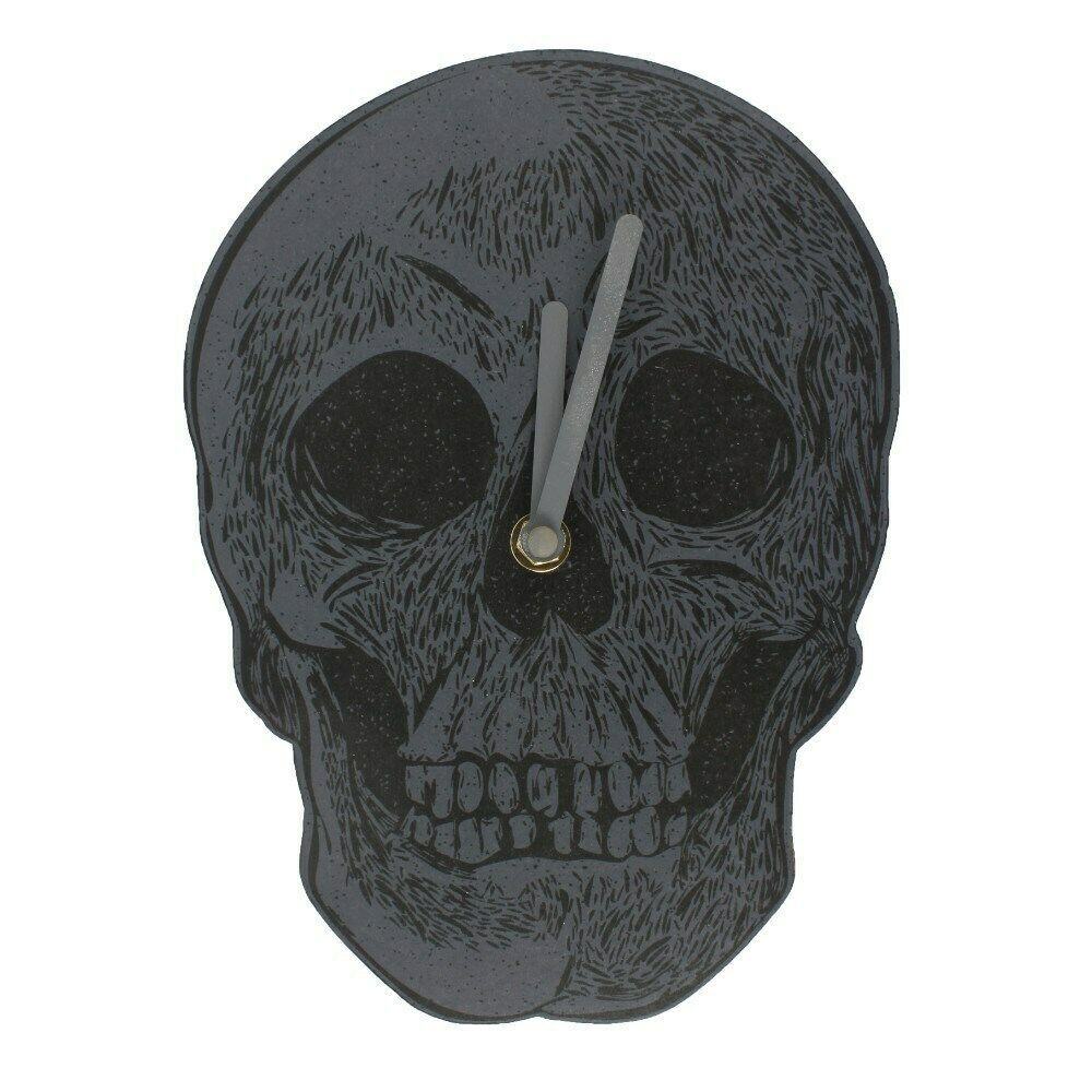 PAGAN/WICCA/STEAMPUNK-Cabinet of Curiosities Skull Clock H23cm X W17cm X D3cm