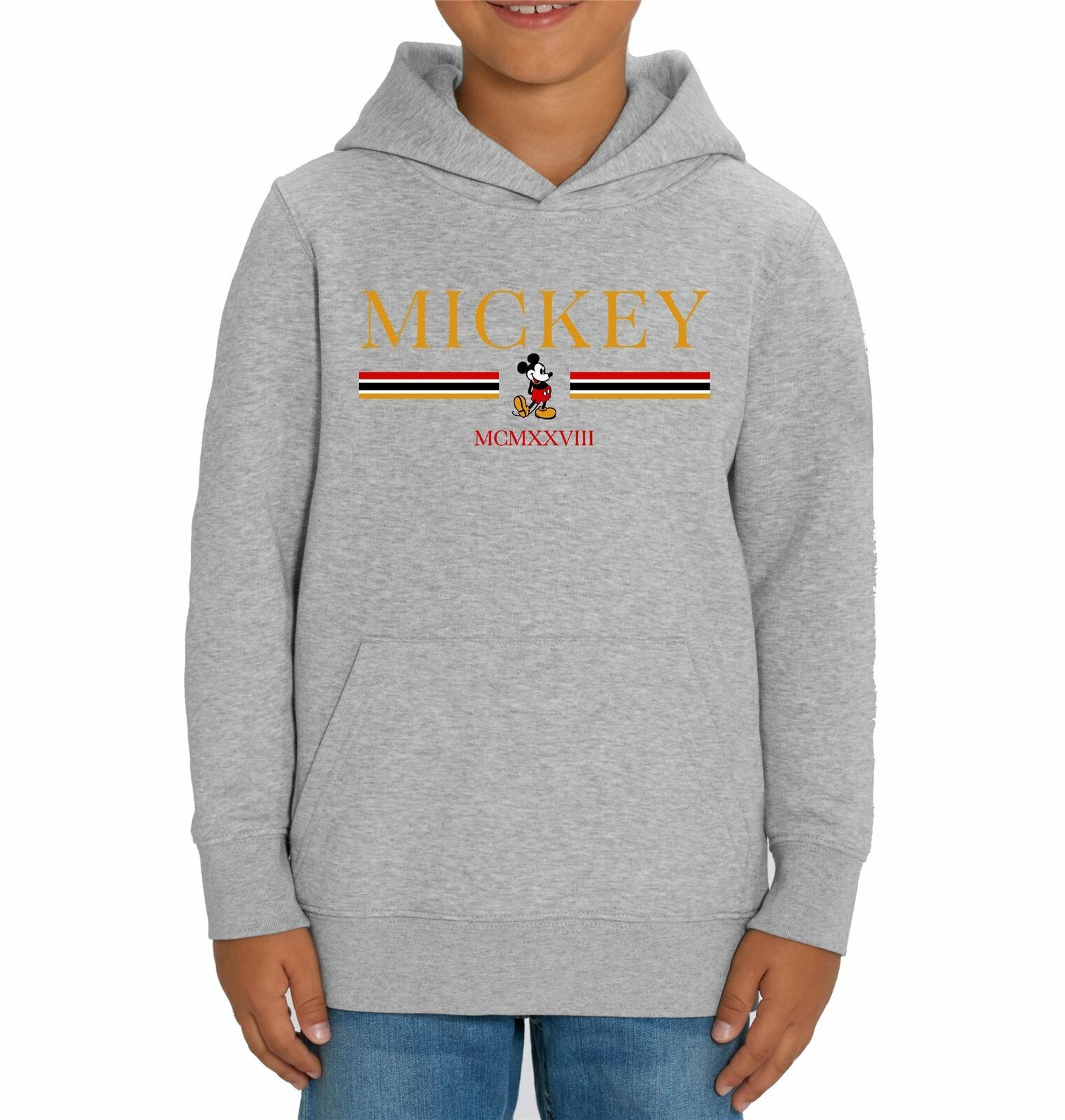 unisex disney mickey embroidery hooded fleece sweatshirt