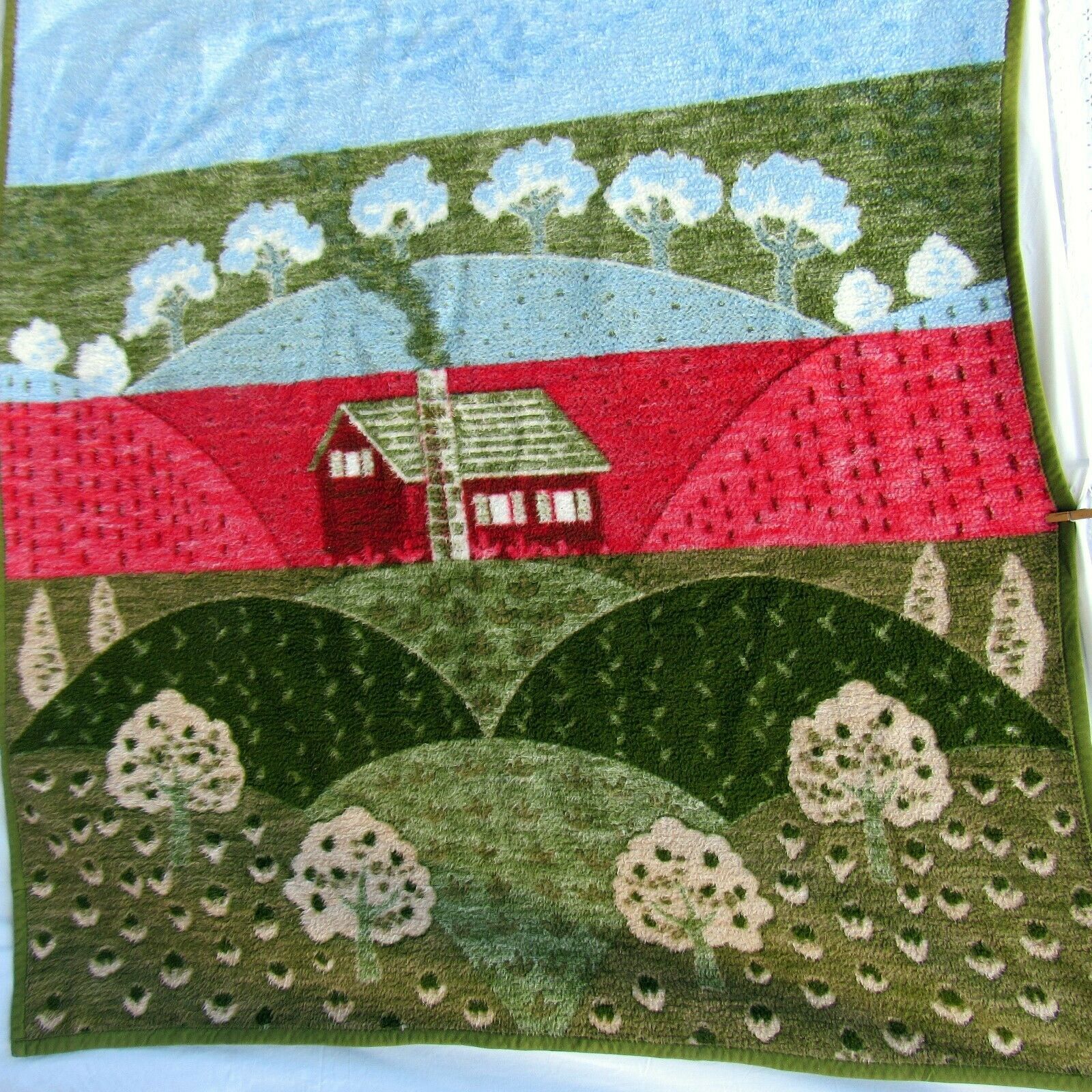 Biederlack Farm House Orchard Throw Lap Blanket 53 x 70 Made in the USA Blankets & Throws