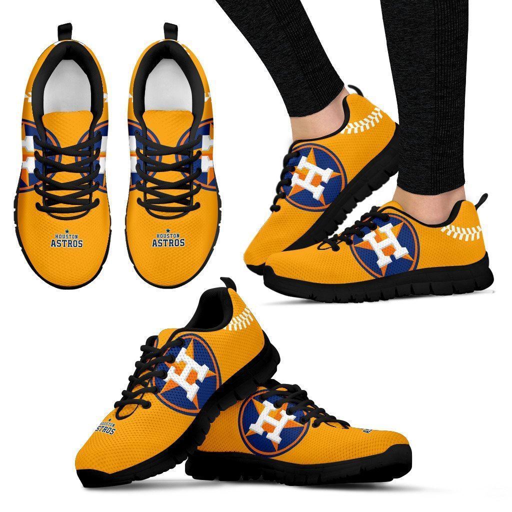 Houston Astros Light orange Fan Custom Unofficial Running Shoes ...