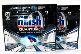 2 Finish Powerball 5.2 Oz Quantum Clean Shine 12 Ct Tabs Dishwasher Detergent