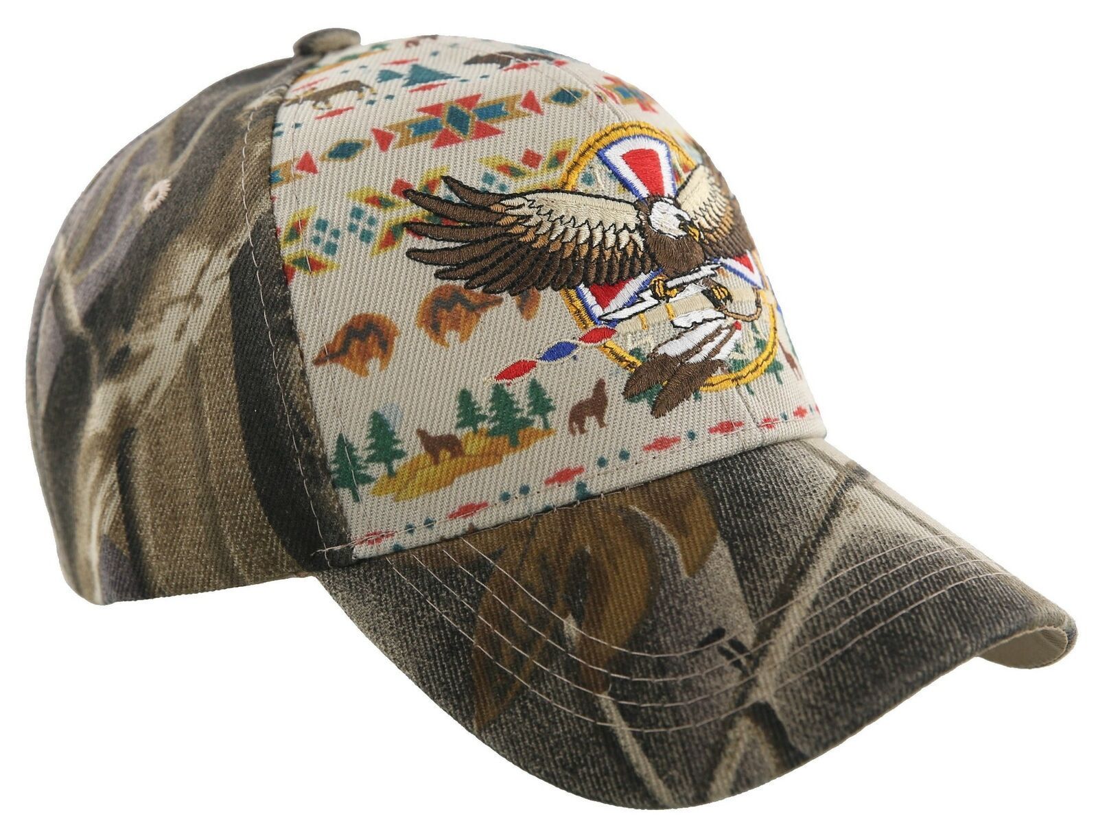 NEW! NATIVE PRIDE INDIAN AMERICAN EAGLE DESIGN CAP HAT CAMO - Men's Hats